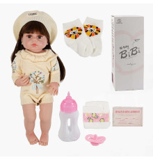 Лялька XBY 6610 (12) звуки, висота 52 см, гумова, пляшечка, памперс, соска, шапочка, шкарпетки, в коробці