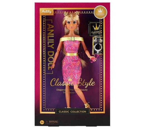 Лялька 616553 (36) висота 30 см, шарнірні суглоби, знімний одяг та взуття, кольє, 2 пари сережок, окуляри, в коробці