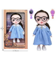 Лялька 3808 B19 (36/2) висота 27 см, пісні англійською, вітається, сміється, підсвічування, шарнірні кінцівки, окуляри, дзеркальце, щітка, в коробці