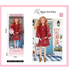 Лялька A 803-3 (72/2), висота 30 см, вагітна, немовля, відчиняється живіт, аксесуари, в коробці