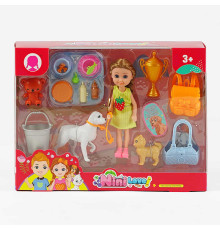 Лялька 55840 (60/2) висота 15 см, улюбленці, аксесуари, в коробці