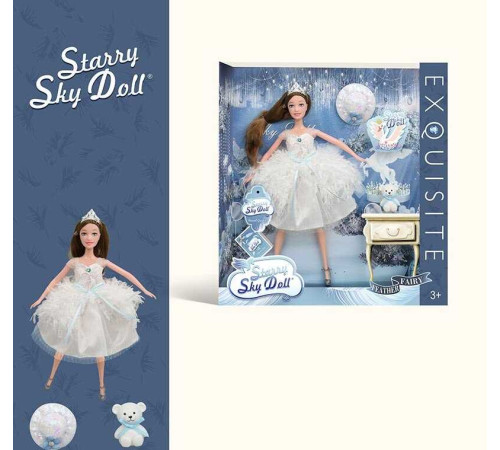 Лялька SK 045 C (48/2) діадема, капелюх, ведмедик, висота 30 см, в коробці – в наличии! Купите сейчас у KAZKOVA