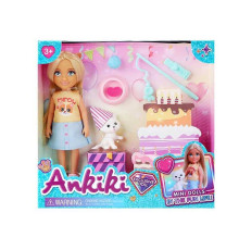 Лялька з аксесуарами 606018 (72) висота ляльки - 13 см, фігурка котика, мисочка, клубок, подарунок, в коробці