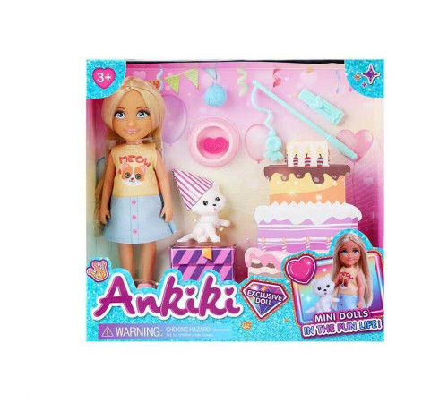 Лялька з аксесуарами 606018 (72) висота ляльки - 13 см, фігурка котика, мисочка, клубок, подарунок, в коробці – в наличии! Купите сейчас у KAZKOVA