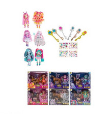 Лялька TK 2047 (96/2) 15 см, шарнірні суглоби, аксесуари, наліпки, кінь, в коробці, ВИДАЄТЬСЯ МІКС ВИДІВ