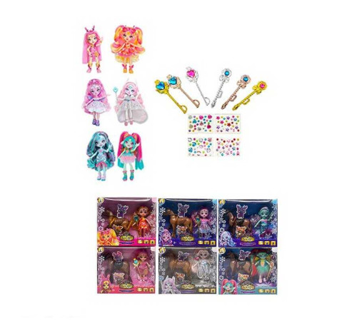 Лялька TK 2047 (96/2) 15 см, шарнірні суглоби, аксесуари, наліпки, кінь, в коробці, ВИДАЄТЬСЯ МІКС ВИДІВ