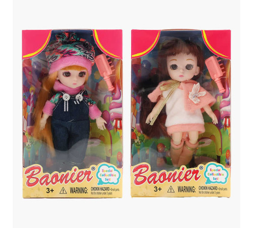 Лялька JJ 8754-30 (192/2) 2 види, 16 см, імітація скляних очей, шарнірні суглоби, гребінець, в коробці