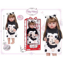 Лялька A 919 B (12/2) гумова, висота - 52 см, прошите волосся, рухомі кінцівки, щітка для волосся, пінетки, в коробці