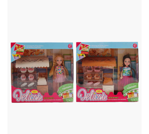 Лялька L 5-23 (96/2) 2 види, висота: 14см, аксесуари, прилавок з випічкою, в коробці