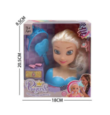 Манекен для зачісок LK 1714 F (96/2) аксесуари, гребінець, корона, в коробці