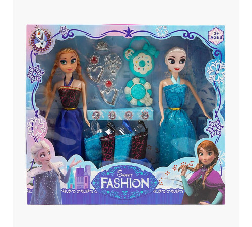 Набір ляльок 669 Y2 (48/2) 2 ляльки, 27 см, знімний одяг, рухомі кінцівки, сережки на кліпсах, аксесуари, в коробці