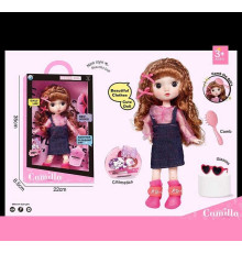 Лялька A 923 B (24/2) висота: 30 см, шарнірні суглоби, імітація скляних очей, аксесуари, гребінець, в коробці