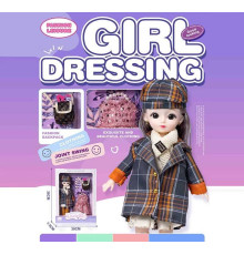 Лялька Q-A 37 (72/2) висота - 30 см, тіло — пластик, голова — гума, шарнірні з’єднання суглобів, знімне взуття, змінний одяг, аксесуари, в коробці