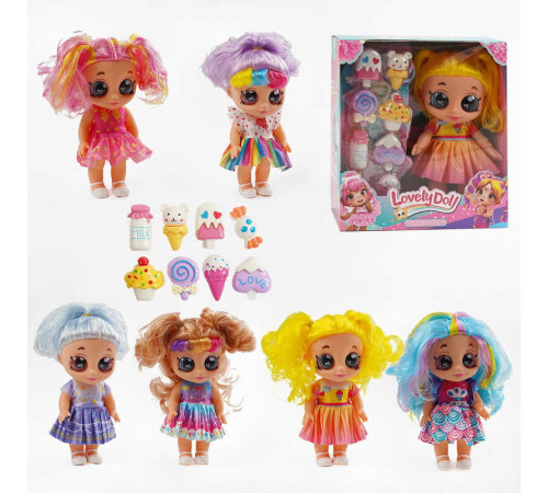 Лялька 213 A (72/2) 6 видів, висота 22 см, підсвічування, весела пісенька, гумова голова і кінцівки, знімний одяг, знімне взуття, аксесуари, в коробці, ВИДАЄТЬСЯ ТІЛЬКИ МІКС ВИДІВ