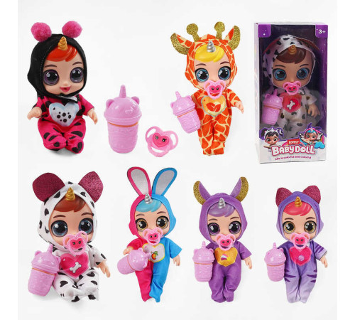 Лялька 218 (72/2) 6 видів, гумова, висота 27 см, говорить, сміється, плаче, знімний одяг, рухливі кінцівки, пляшечка, в коробці, ВИДАЄТЬСЯ ТІЛЬКИ МІКС ВИДІВ