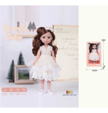 Лялька MN 335 (48) висота: 34 см, імітація скляних очей, взуття, в коробці