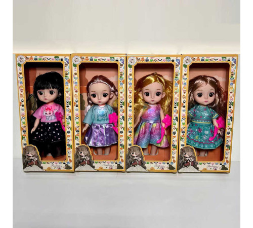 Лялька A 01 F (144/2) висота 20 см, рухливі кінцівки та голова, знімний одяг та взуття, щітка для волосся, в коробці, ВИДАЄТЬСЯ ТІЛЬКИ МІКС ВИДІВ