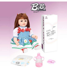 Лялька XBY 5521 (12) висота 52 см, гумова, пляшечка, памперс, соска, в коробці