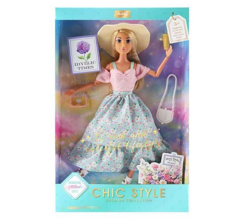 Лялька 616589 (36) висота 30 см, шарнірні суглоби, знімний одяг та взуття, окуляри, сумочка, напій, в коробці