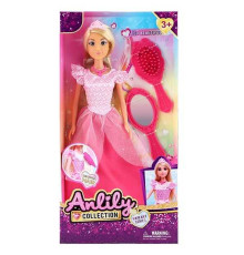 Лялька 616830 (48) висота 30 см, шарнірні кінцівки, щітка для волосся, дзеркальце, корона, намисто, знімний одяг та взуття, в коробці