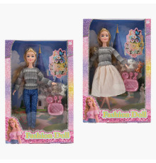 Лялька 8675-1 (48) 2 види, висота: 30 см, шарнірні з’єднання суглобів, голова та руки - гума, знімний одяг та взуття, аксесуари, в коробці