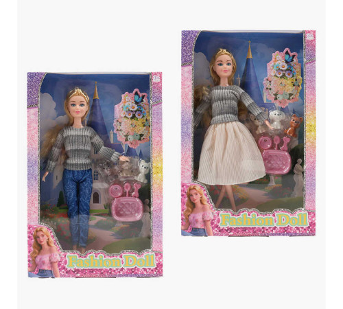 Лялька 8675-1 (48) 2 види, висота: 30 см, шарнірні з’єднання суглобів, голова та руки - гума, знімний одяг та взуття, аксесуари, в коробці