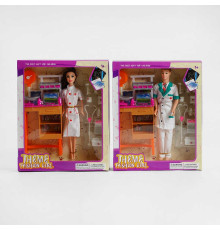 Лялька CH 3479 (60/2) "Ветеринарна клініка", 2 види, меблі, аксесуари, у коробці