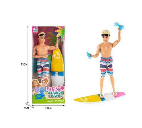 Лялька ST 55669-14 (120/2) висота 30 см, аксесуар, дошка для серфінгу, в коробці – в наличии! Купите сейчас у KAZKOVA