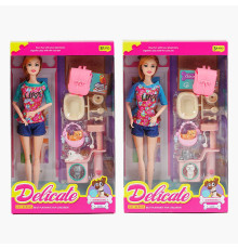 Лялька LY 66-3 (96/2) 2 види, висота 30 см, суглоби на шарнірах, 3 фігурки улюбленців, аксесуари для них, зйомне взуття, в коробці