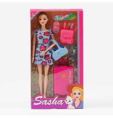 Лялька 51817 (60/2) висота 29 см, валіза, сумка, рюкзак, знімне взуття, в коробці