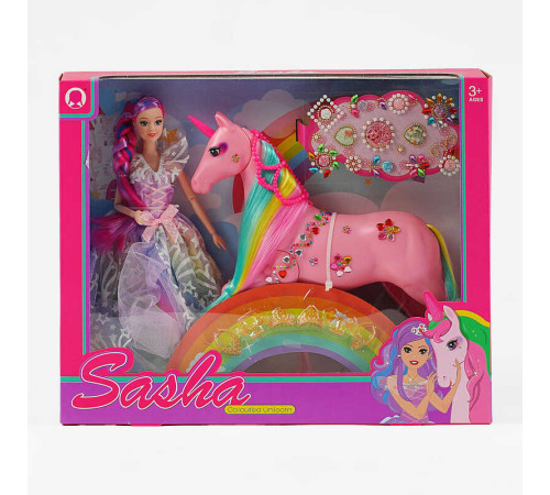 Лялька 51839 (18/2) висота 30 см, єдиноріг, стрази на липучці, аксесуари, в коробці