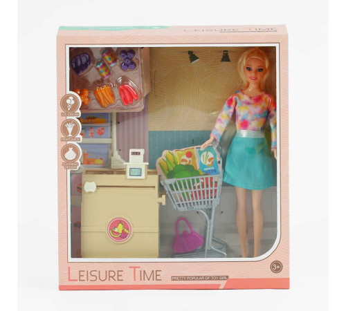 Лялька 784 D (36/2) магазин, візочок, набір продуктів, сумочка, висота 30 см, в коробці