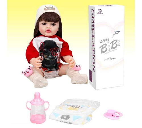 Лялька XBY 5532 (12) висота 52 см, гумова, шапочка, пляшечка, памперс, соска, в коробці