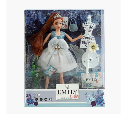 Лялька QJ 126 D (48/2) висота 30 см, сумочка, манекен, квіти, в коробці