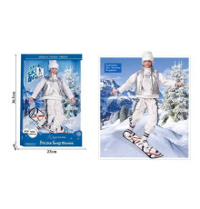 Лялька A 806 A (48/2) "Лижник", висота 30см, сноуборд, знімний одяг, окуляри, в коробці