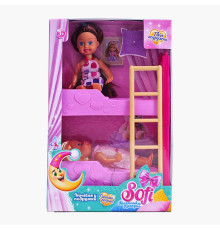 Набір ляльок Sofi 72613 (72/2) “Ночівля у подружки”, 2 ляльки, двоповерхове ліжко, висота ляльяки 11 см, в коробці