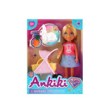 Лялька з аксесуарами 606019 (96) висота ляльки - 13 см, фігурка кролика, візочок для тварин, муляж морквинки, в коробці