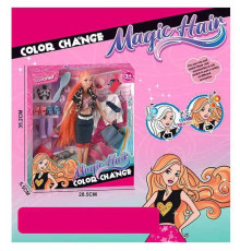 Лялька JJ 9914-1 W (48/2) висота - 30 см, змінює колір волосся, гумова голова, додаткові одяг та взуття, фігурка кішки, аксесуари, в коробці