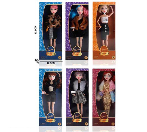 Лялька LK 1481-5 (144/2) 6 видів, шарнірні суглоби, в коробці, ВИДАЄТЬСЯ ТІЛЬКИ МІКС ВИДІВ