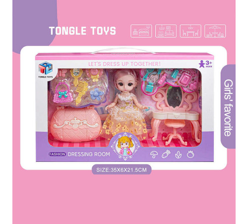 Лялька 6688-26 (48) 15 см, імітація скляних очей, шарнірні суглоби, аксесуари, меблі, в коробці