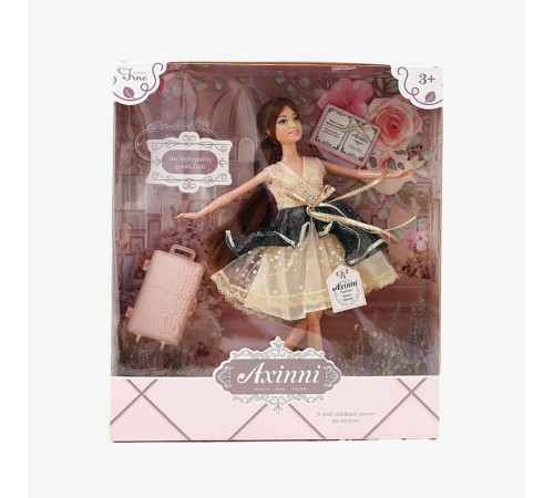 Лялька 6350-10 (48/2) висота: 30 см, шарнірні суглоби, знімний одяг, валізка, в коробці