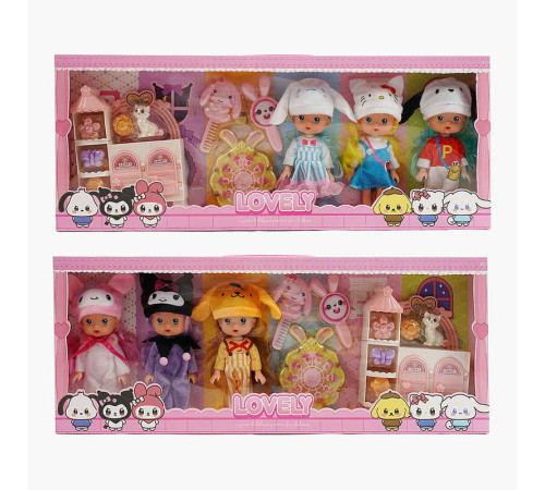 Набір ляльок XD 113 B (60/2) 2 види, висота - 17 см, знімний одяг, взуття, аксесуари, рухомі елементи, в коробці