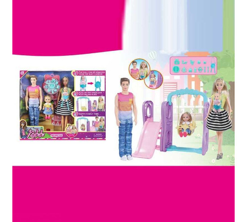 Набір ляльок WG 241 (24/2) висота: 30 см, знімний одяг, рухомі кінцівки, аксесуари, гойдалка, гірка, в коробці