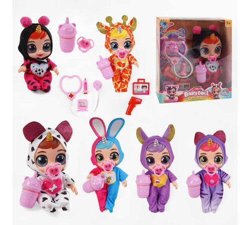 Лялька 219 A1 (42/2) 6 видів, гумова, висота 25 см, говорить, сміється, плаче, знімний одяг, рухливі кінцівки, пляшечка, пустушка, аксесуари, в коробці, ВИДАЄТЬСЯ ТІЛЬКИ МІКС ВИДІВ