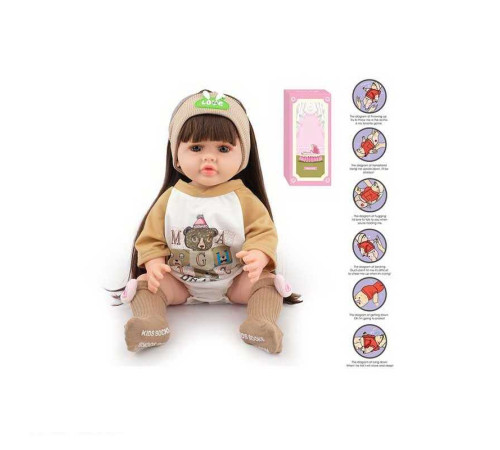 Лялька AFD 8866-32 S (12) висота: 52 см, функціональна, гумова, звуки, прошите волосся, аксесуари, в коробці