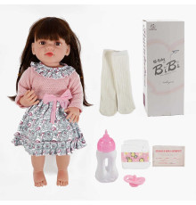 Лялька XBY 5524 (12) висота 52 см, гумова, пляшечка, памперс, соска, шкарпетки, в коробці