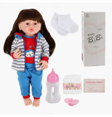 Лялька XBY 5552 (12) висота 52 см, гумова, пляшечка, памперс, соска, шкарпетки, в коробці
