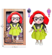 Лялька 3808 B21 (36/2) висота 27 см, пісні англійською, вітається, сміється, підсвічування, шарнірні кінцівки, окуляри, дзеркальце, щітка, в коробці
