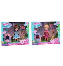 Лялька 64001 (48/2) 2 види, улюбленець, будка, аксесуари, в коробці