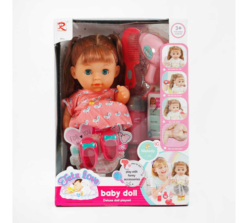 Лялька 6951 (24) п’є з пляшечки, ходить у горщик, закриває очі, музичний чіп, висота 30 см, в коробці